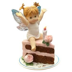 My Little Kitchen Fairies HAPPY BIRTHDAY CAKE FAIRIE Candle Angel Fairy Girl VTG